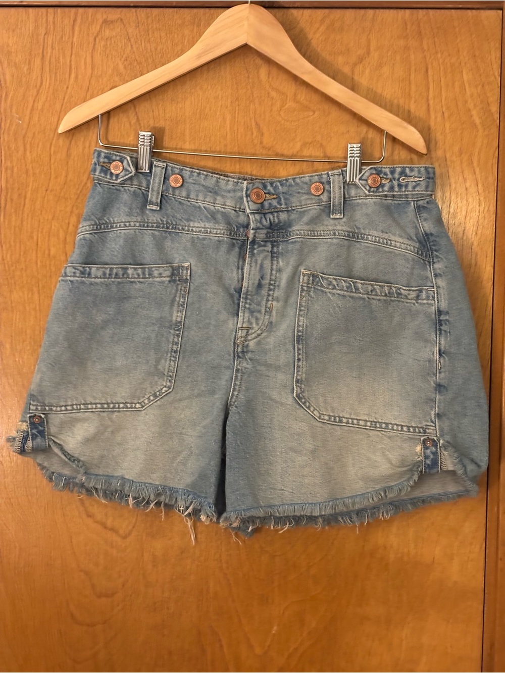 We The Free Light Blue High-Rise Denim Shorts - Picture 4 of 12